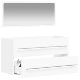 Bathroom Cabinet with Mirror White Engineered Wood 833879