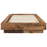 Bed Frame with LED Old Wood 80 x 200 cm Engineered Wood 3429584