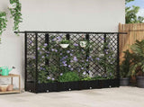 Raised Bed with Trellis and Roof Black 202.5 x 40 x 123 cm PP 42032547