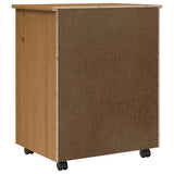 Rolling Cabinet with Drawers MOSS Honey Brown Solid Wood Pine 355891