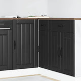 Kitchen Base Cabinet "Lucca" Black Engineered Wood 854309