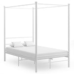 Canopy Bed Frame without Mattress White Metal 120x200 cm 325058
