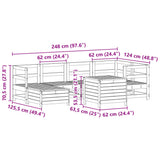 7 Piece Garden Sofa Set White Solid Wood Pine 3250965