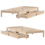 Bed Frame with Drawers without Mattress 75x190 cm Small Single 3301932