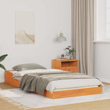 Bed Frame Wax Brown 90 x 200 cm Solid Pine Wood 873333