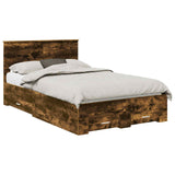 Bed Frame with Drawer Smoked Oak 120 x 200 cm Engineered Wood 3410917