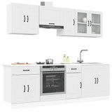 8 Piece Kitchen Cabinet Set Kalmar White Engineered Wood 3314821
