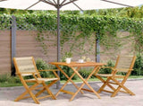 Bistro Set Beige Solid Acacia Wood and Polypropylene 2-seater 3281879