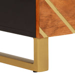 Side Cabinets 2 pcs Brown and Black 60x33.5x75 cm Solid Wood Mango 3206281