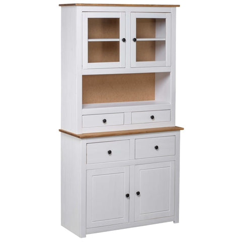 Highboard White 93x40.5x180 cm Solid Pine Panama Range 282702