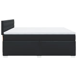 Box Spring Bed with Mattress Black 200x200 cm Faux Leather 3286136