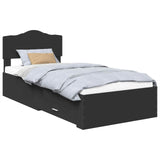 Bed Frame with Headboard Black 70 x 190 cm Engineered Wood 3413257