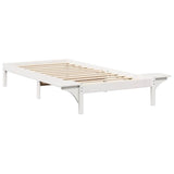 Bed Frame White 90 x 200 cm Solid Pine Wood 873206