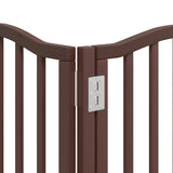 Dog Gate with Door Foldable 15 Panels Brown 750 cm Poplar Wood 3155605
