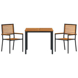Garden Dining Set 3 pcs Black and Brown Poly Rattan 3365490