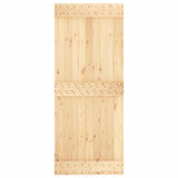 Sliding Door with Hardware Set 85x210 cm Solid Wood Pine 3203232