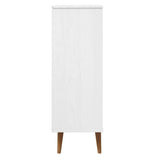 Shoe Cabinet MOLDE White 59,5x35x103 cm Solid Wood Pine 350526