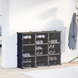 Storage Cube Organiser with 9 Cubes and Doors Black PP 4019577