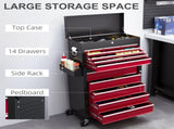 14 Drawer, Two-Part Tool Storage Chest on Wheels - Red T3398P530770