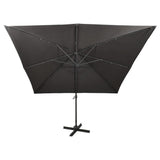 Cantilever Garden Parasol with Pole and LED Lights Anthracite 300 cm 312346