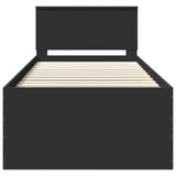 Bed Frame with Headboard Black 90 x 190 cm Engineered Wood 3408614