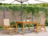 Garden Chairs 2 pcs Beige Solid Wood Acacia and Fabric 367660