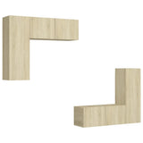 4 Piece TV Cabinet Set Sonoma Oak Engineered Wood 3079004