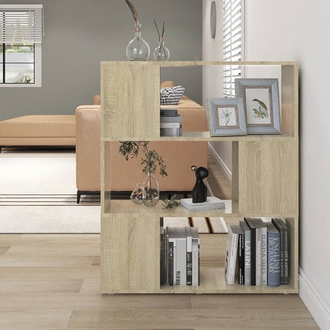 Book Cabinet Room Divider Sonoma Oak 80x24x94 cm Engineered Wood 809128