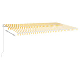 Manual Retractable Awning with LED 600x300 cm Yellow and White 3068963
