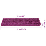 Stair Mats 30 pcs 65x21x4 cm Violet Rectangular Edge 3365830