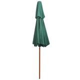 Double Decker Garden Parasol 270x270 cm Wooden Pole Green 42963