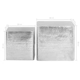 246504 Coffee Tables 2 pcs Silver Aluminium