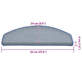 Stair Mats 30 pcs 65x24x4 cm Light Grey and Blue Half Round Large 3365764