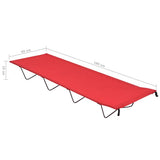 312485 Camping Beds 2 pcs 180x60x19 cm Oxford Fabric and Steel Red