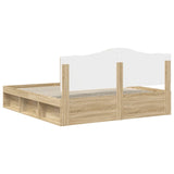 Bed Frame with Headboard Sonoma 200 x 200 cm Solid Pine Wood 3413265