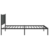 Metal Bed Frame without Mattress with Headboard Black 100x200cm 350859
