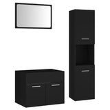 Bathroom Furniture Set Black Engineered Wood 3070956