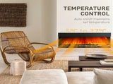 1800W 15-40&degC Adjustable Flame Glass Panel Convector Heater, 127cm T3398P378795