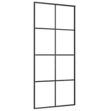 Sliding Door Black 90x205 cm ESG Glass and Aluminium 151670