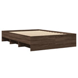 Bed Frame without Mattress Brown Oak 140x190 cm Engineered Wood 3295687