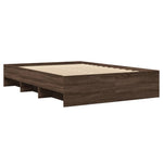 ZNTS Bed Frame without Mattress Brown Oak 140x190 cm Engineered Wood 3295687