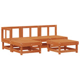 Garden Lounge Set 5 pcs Wax Brown Solid Pine Wood 3418122