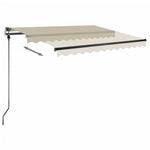 ZNTS Freestanding Manual Retractable Awning 300x250 cm Cream 3069697
