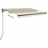 ZNTS Freestanding Manual Retractable Awning 300x250 cm Cream 3069697