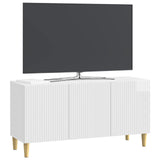TV Cabinet High Gloss White 99 x 34.5 x 50 cm Engineered Wood 894719