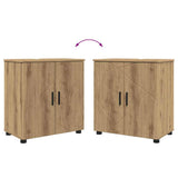 Bathroom Furniture Set Wall-mounted with Door 2 pcs Artisan Oak 3392942