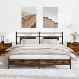 Bed Frame without Mattress Smoked Oak 160x200 cm Engineered Wood 4106893