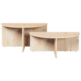 Coffee Table 2 pcs Natural Solid pine wood 873535