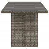 Garden Table Grey Poly Rattan Large Durable Garden Table 365306