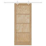 Sliding Door Manual White 83 x 202 cm Solid pine wood and steel 3333560